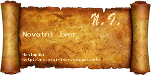 Novotni Ivor névjegykártya